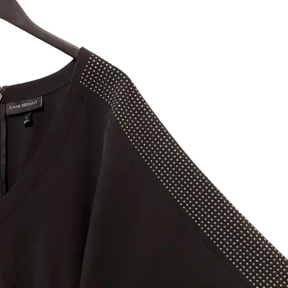 LANE BRYANT Black Jumpsuit With Studded Sleeves, Belt, and Pockets - 22 NWT - Picture 6 of 6